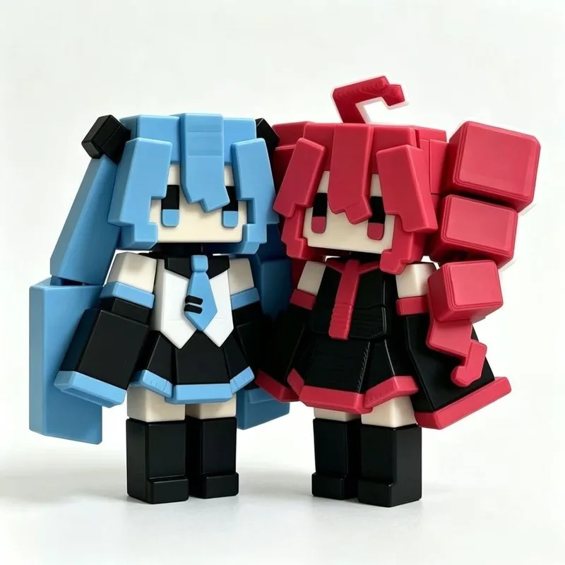 Vocaloid Character Pixel Block Figure Set - Desktop Collectible Ornament Anime Statue Gift
