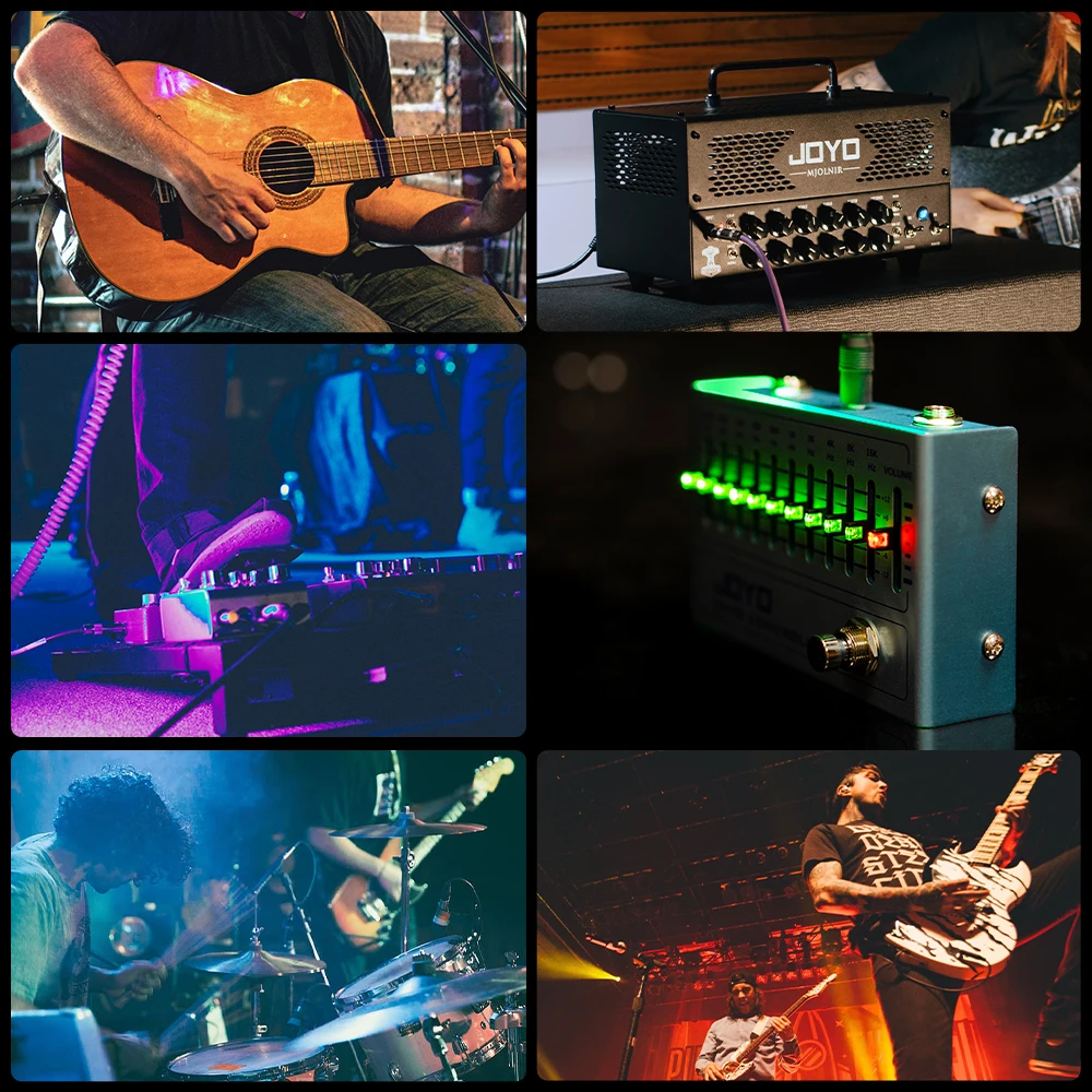 S63eebcdb499b4cf7bbd687029c4489bcR JOYO Guitar Effect Pedal R-12 BAND CONTROLLER Equalizer Pedal 31.25Hz-16kHz 10 Band EQ for 4/5/6/7 String Electric Guitar Bass
