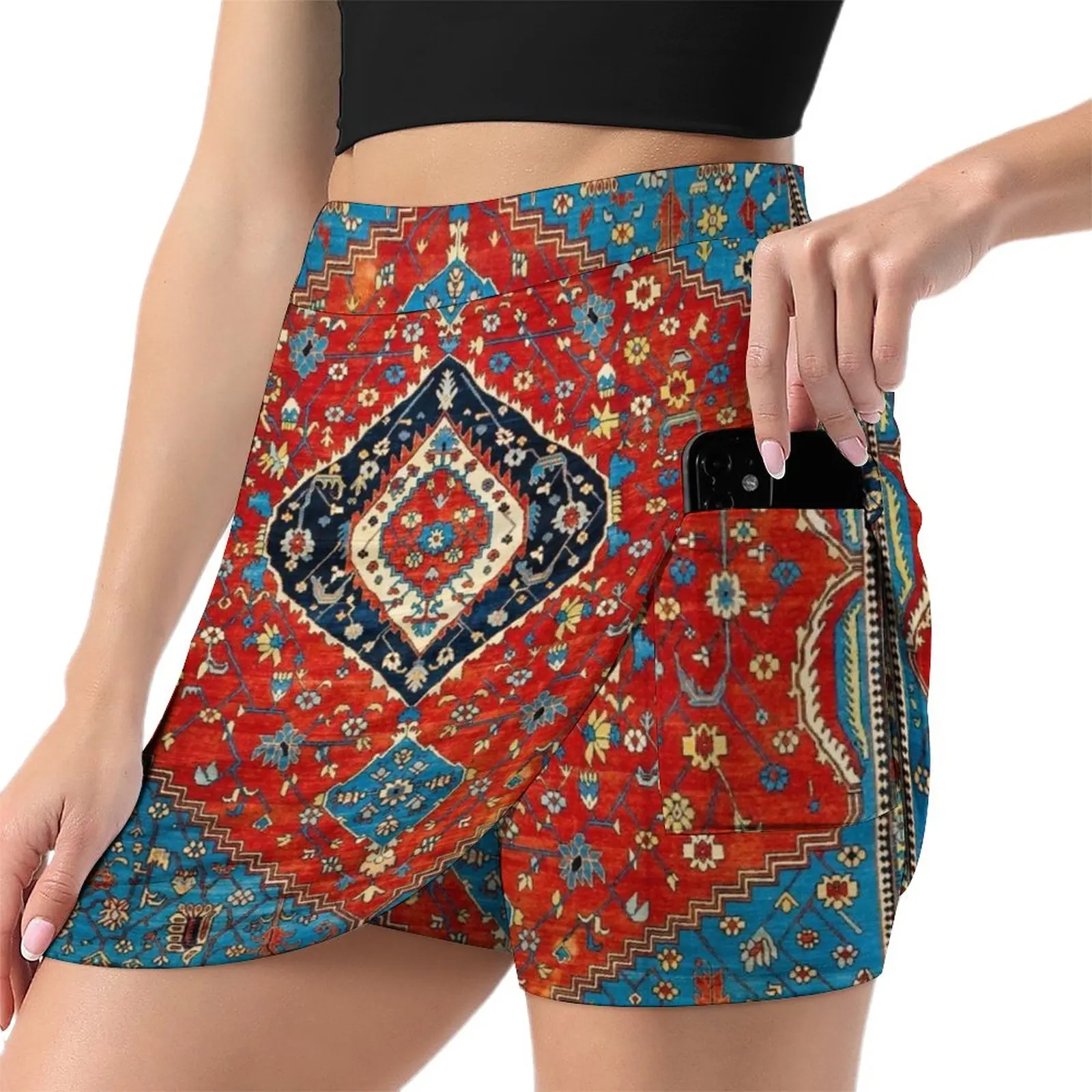 Antique Persian Carpet Print Light Proof Trouser Skirt fashion korean clothing japanese kawaii clothes night club women