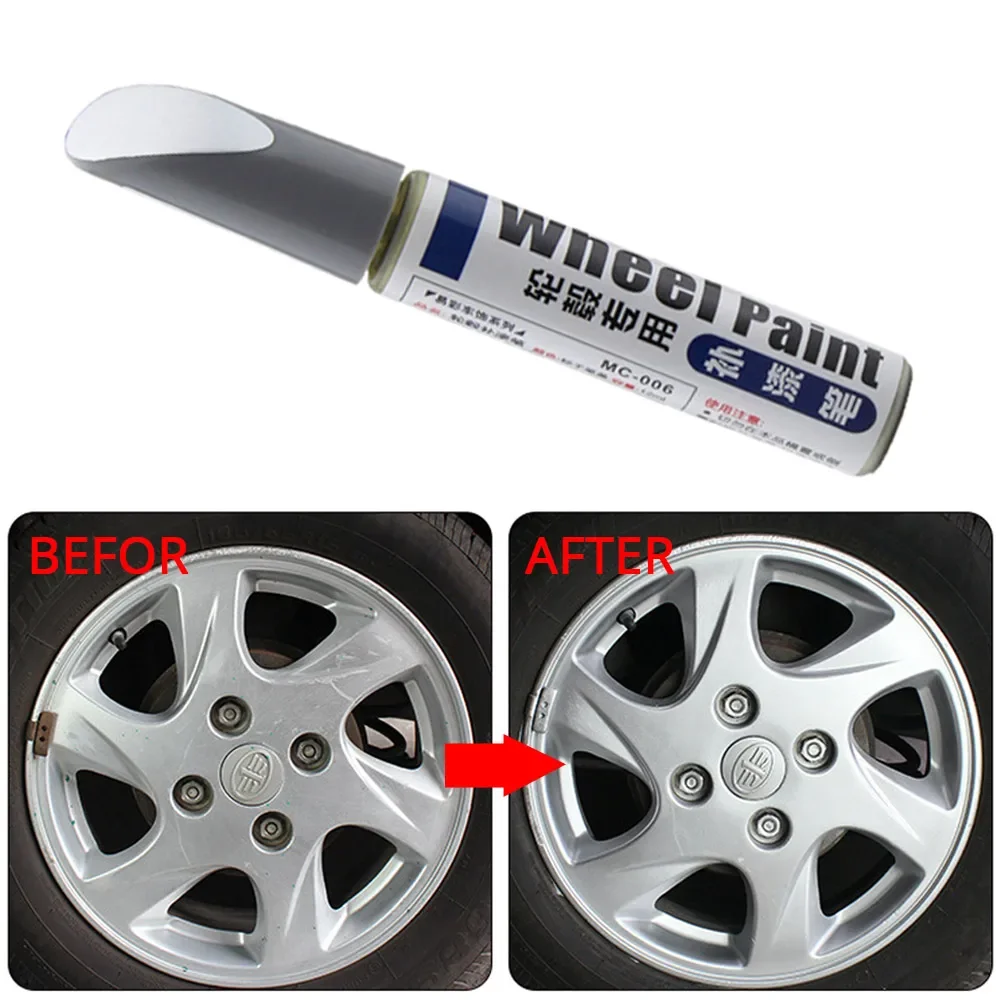 1pcs MC003 Repair Pen Aluminum Alloy Wheel Hub Renovation Maintenance Paint Brush Spray Silver Automobile Scratch Restorations