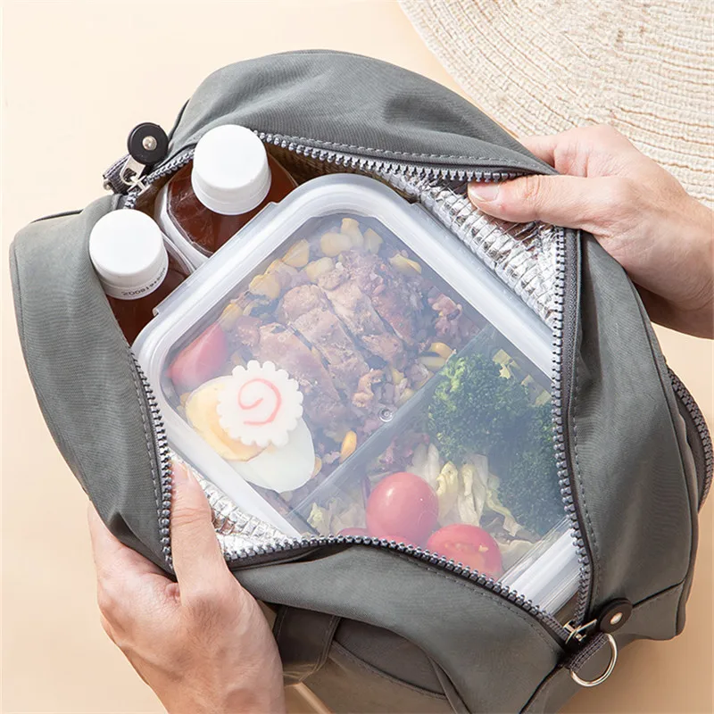 Women Thicken Thermal Lunch Box Bag for School Travel Work High Capacity Picnic Bento Insulated Cooler Food Case Storage Bags