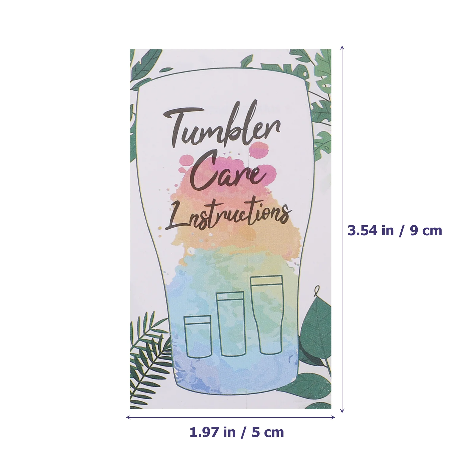 100 Sheets Glass Cup Care Cards Tumbler Instructions Customer Guide Tags Business Printing Products Small Cards