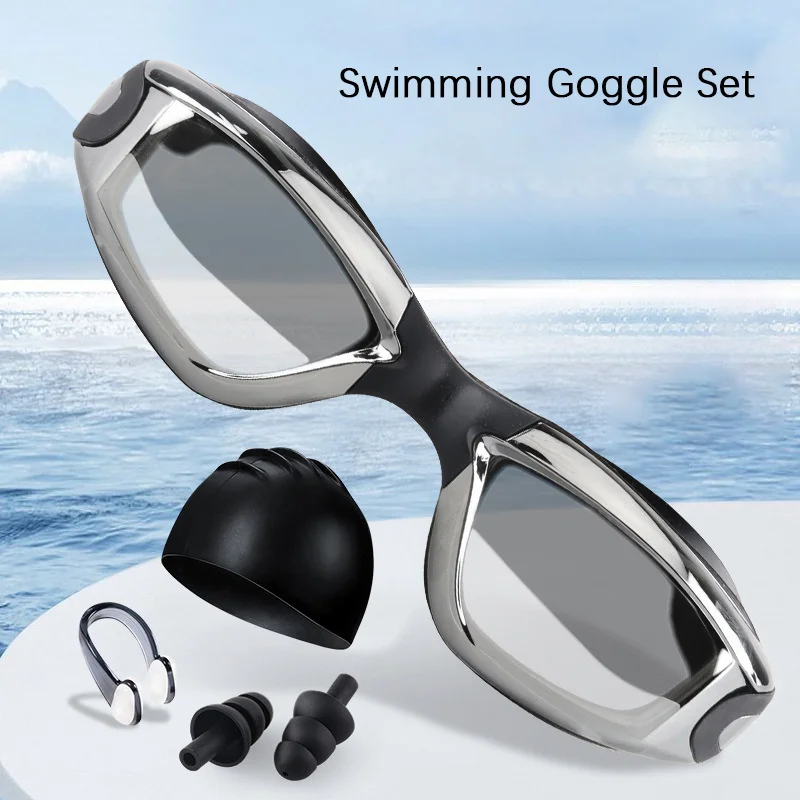 

Swim Goggles Swimming Goggles Set No Leaking With Nose Clip, Earplugs, Swim Cap And Case For Men Women