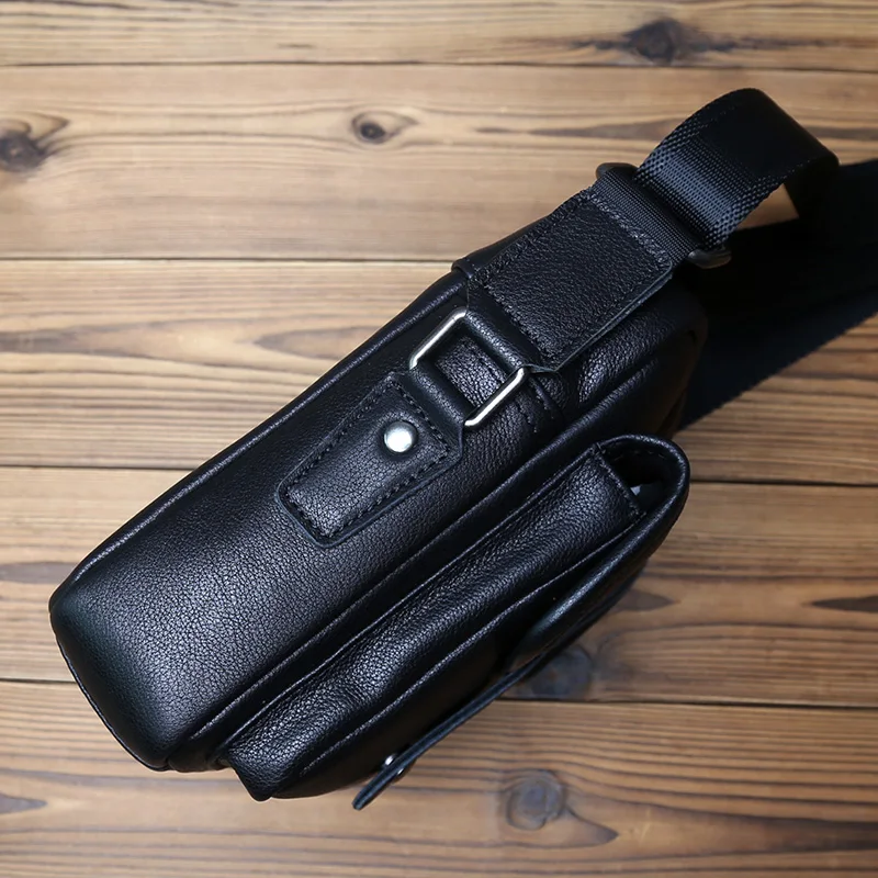 NZPJ Genuine Leather Men's Shoulder Bag, Natural Cowhide Crossbody