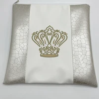 Tallit Bag For Judaica Prayer Shawl Embroidered with Rhinestone Design Faux Leather Men's Talit Handbag Giftware 1