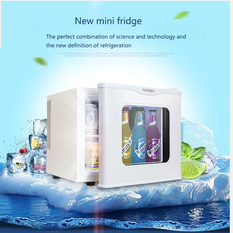 Tempered Glass Single Door Cold&warm Refrigerator Household Small Refrigeration Heating Sample Cabinet 17L Comestic Refrigerator