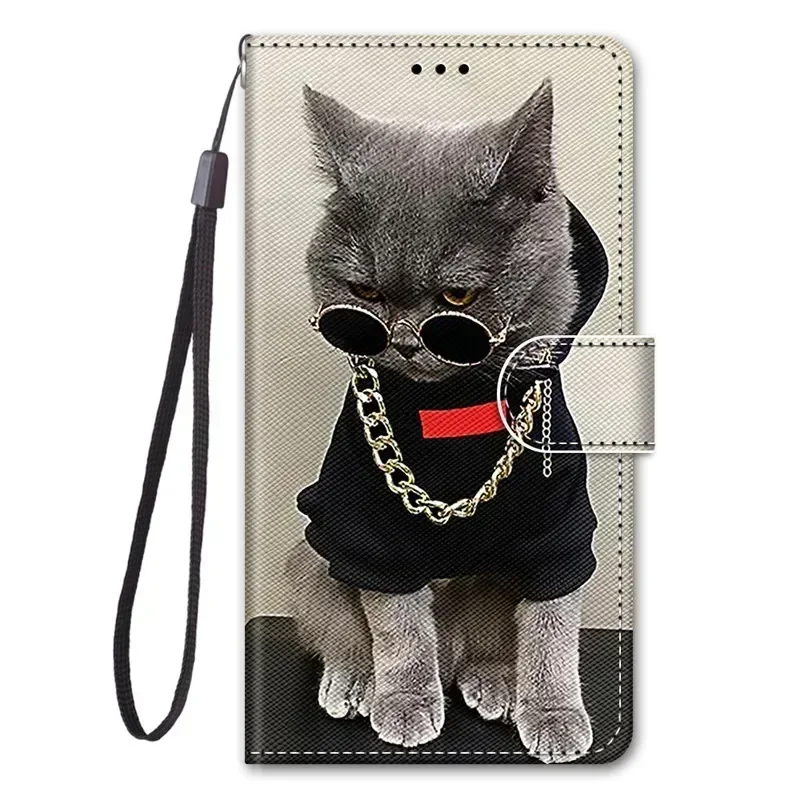 Animal Painted Wallet Book Stand Phone Case