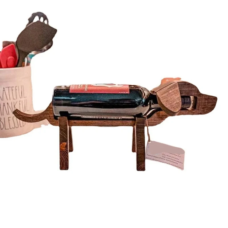 ABVA-Wooden Wine Racks Animal Wine Bottle Holder,Wooden Rack Holder Ornament,Novelty Racks Free Standing