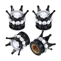 Elegant Crown Diamond Valve Stem Caps - Set of 4 Luxury Tire Accessories (7)