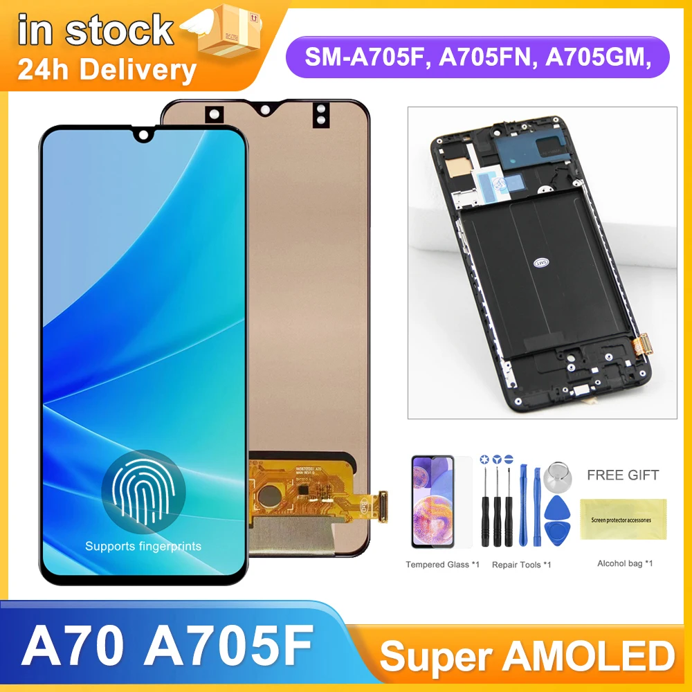 67SuperAMOLEDA70DisplayScreenwithFingerprintforSamsungGalaxy