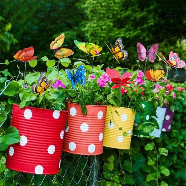 10Db Pillangók Kerti Udvar Ültetvényes Színes Szeszélyes Pillangó Tétek Dekoráció Otthon Kültéri Virág Edények Dekoratív Ellátás - Image 4