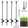 4Pcs Ground Anchors 18inch Spiral Earth Anchors Kit Heavy Duty Metal Ground Anchor with Removable Round Ring Ground Stakes 6