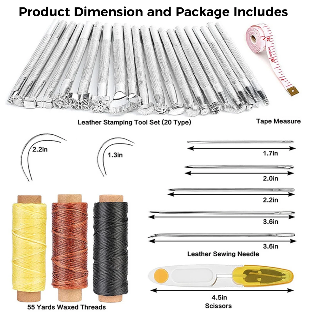 Leather Craft Working Tools Stitching Sewing Kit Repair Set Portable DIY Leather Working Supplies Stitching Groover Set Tools