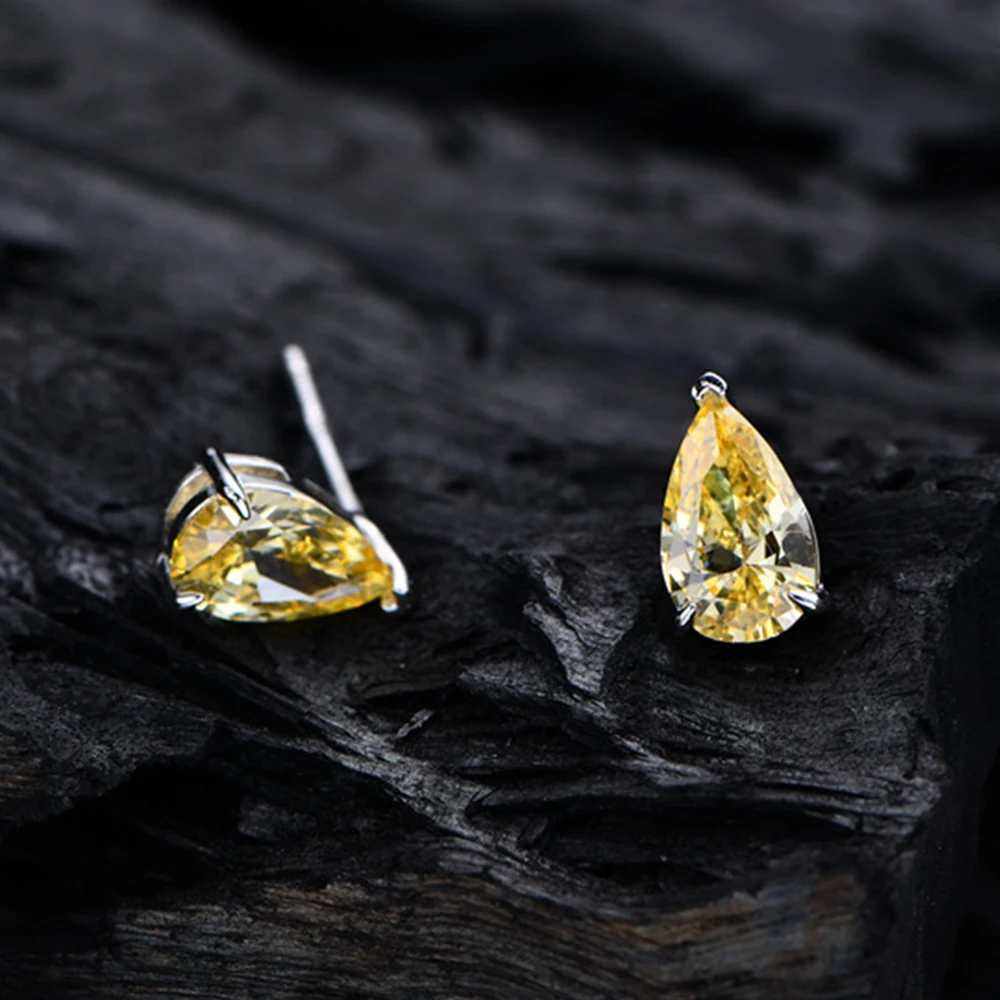 Real S925 Silver Droplet Earrings Women 5*8mm Diamond Earrings Female High Carbon Zircon Original Design Luxury Jewelry Girl Gif