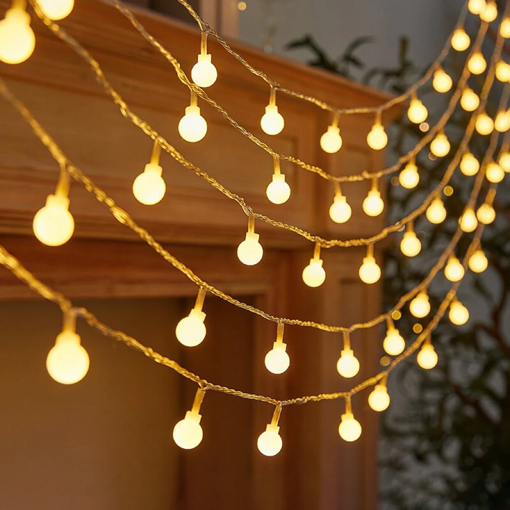 100 LED Globe String Lights USB Fairy String Lights for Indoor Outdoor Party Wedding Christmas Garden Eco-Friendly Energy-Saving