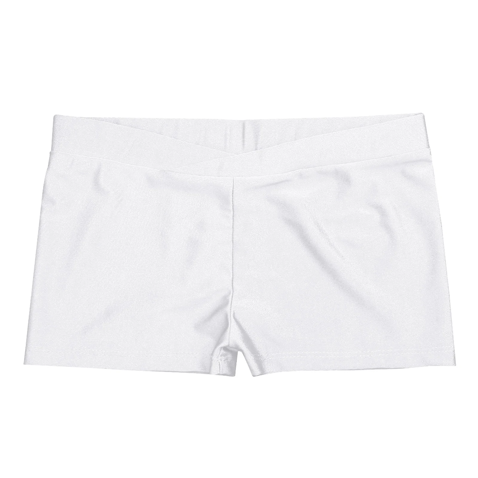 Kids Girls Ballet Dance Shorts Summer Stretchy V-front Waistband Dance Sports Gymnastic Workout Short Pant Trousers Bottoms