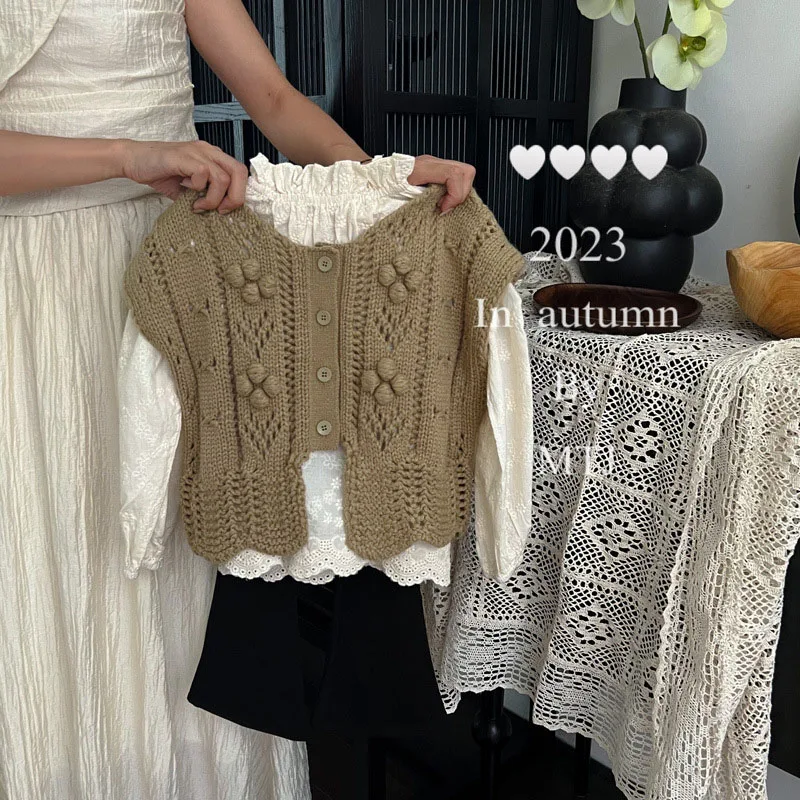 Girls Lace Long Sleeve Blouse for Autumn