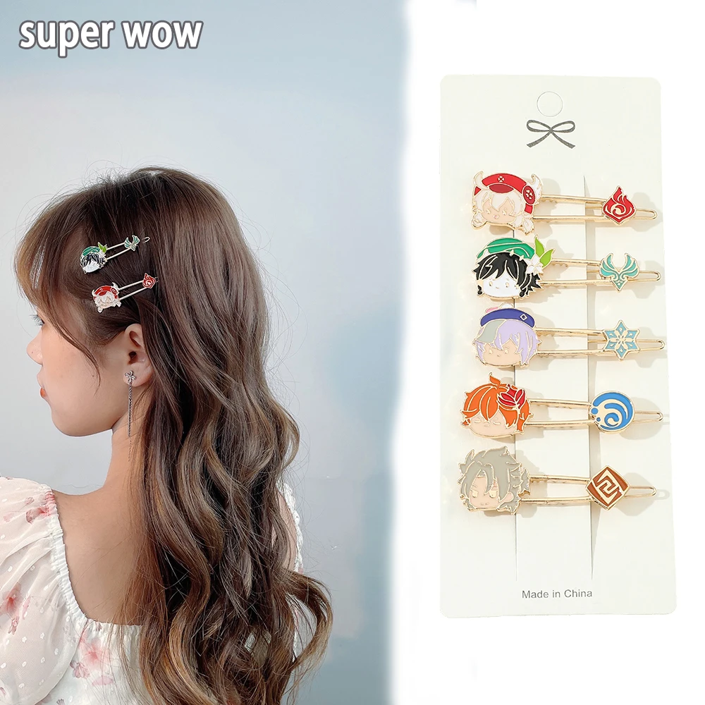 Genshin Impact Metal One Word Clips Per Ragazze Cute Anya Yor Loid Hair Clips Fashion Girls Internet Celebrity Accessori Per Capelli