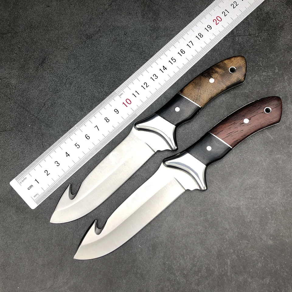 

Gut Hook Skinning Fixed Blade Knife Full Tang Surgical Stainless Steel Nylon Sheath For Camping Survival Hunting EDC Tools