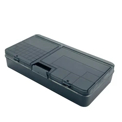 Transparent Plastic Storage Box for Small Electronic Components and Screw Accessories (Transparent Black)