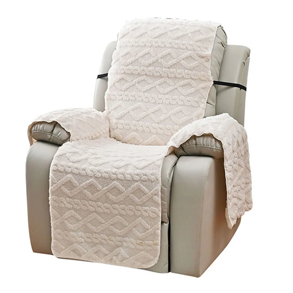 

L-shape Chair Protector Recliner Cover Massage Chair Thick Double-sided Jacquard Plus Velvet Sofa Slipcovers Modern Sofa Cover