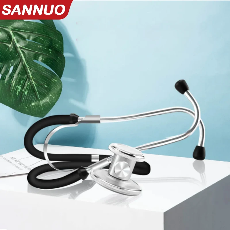 Sinocare 휴대용 듀얼 헤드 청진기 의사 의료 청진기 전문 심장학 의료 장비 장치 학생 수의사