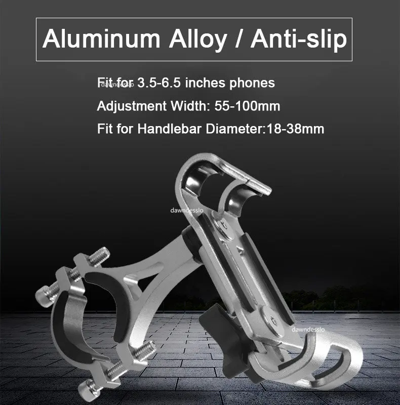 S63efc7649f4f456093b07dcc1a6af29bJ Metal Motorcycle Bike Phone Holder Aluminum Alloy Anti-slip Bracket GPS Clip Universal Bicycle Phone Stand for all Smartphones Mallzona