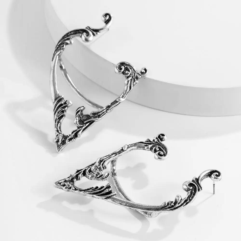 Gothic Elf Ear Clips Piercing Cartilage Climber Retro Clip Earring Punk Hip Hop Jewelry Accessories