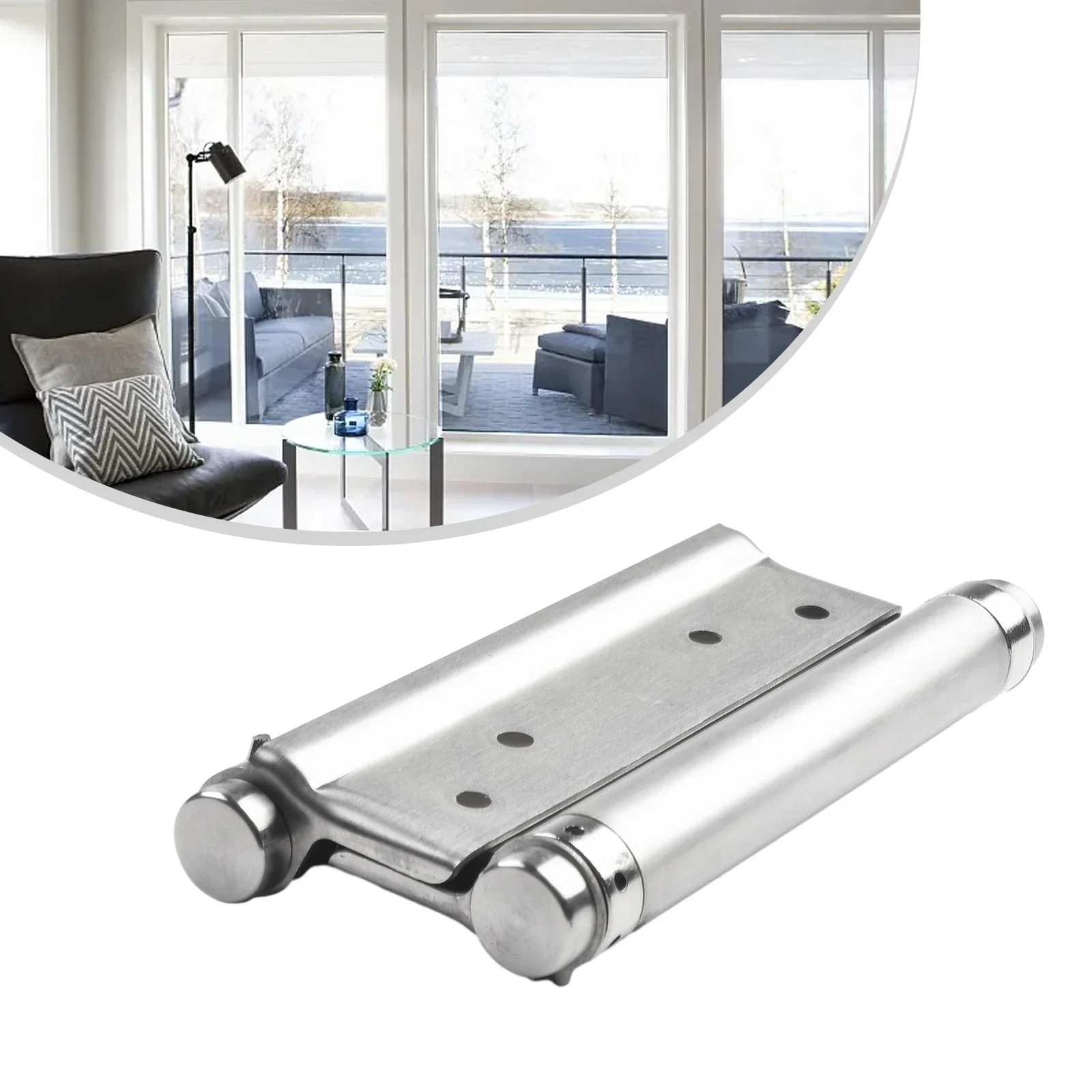Double Spring Hinge Two-Way Free Door Hinge Stainless Steel Automatic Door Closing Garage Hinges Fence Dedicated Hardware