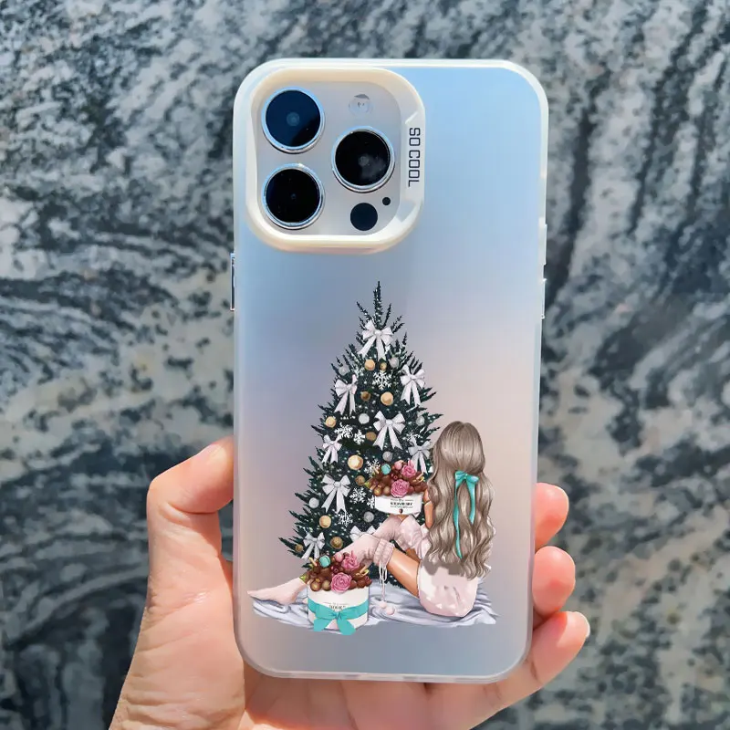 Mode schöne Mädchen Fall für iPhone 15 14 plus Pro Max 13 Mini Pro Max 12 Pro Max 11 stoß feste matte Laser Capa Rücken deckel – Detail 5