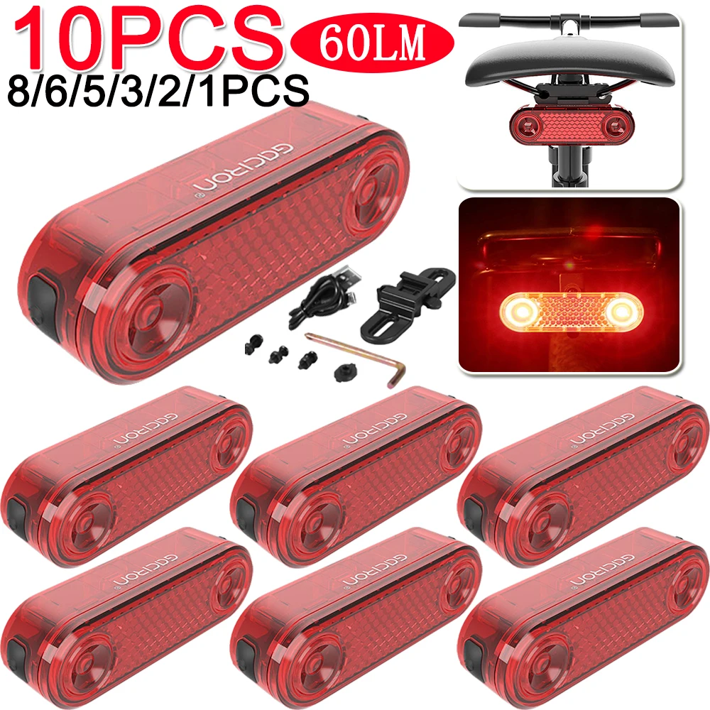 1-10PCS LED Bike Bicycle Rear Reflector Tail Light For Luggage