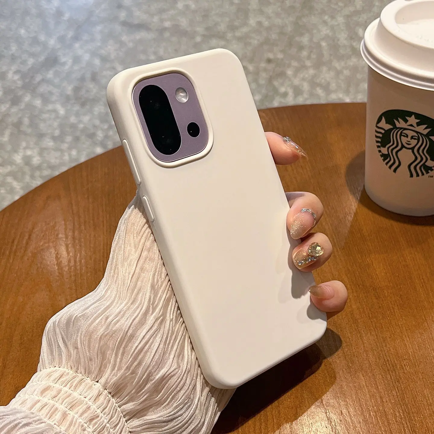 Liquid Silicone Soft Skin Feel Shockproof Solid Color Phone Case