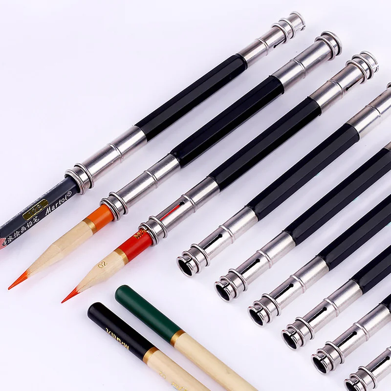 

1Pcs Pencil Extender Adjustable Dual Head /Single Head Pencil Holder Sketch School Office Painting Art Write Tool for Writing