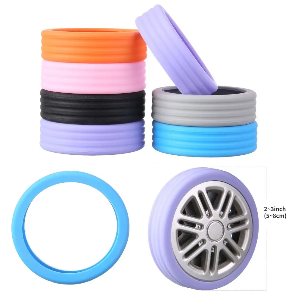 4/8PCS/Set Silicone Luggage Wheels Protector with Silent Sound Suitcase Parts Axles Suitcase Wheels Protection Cover