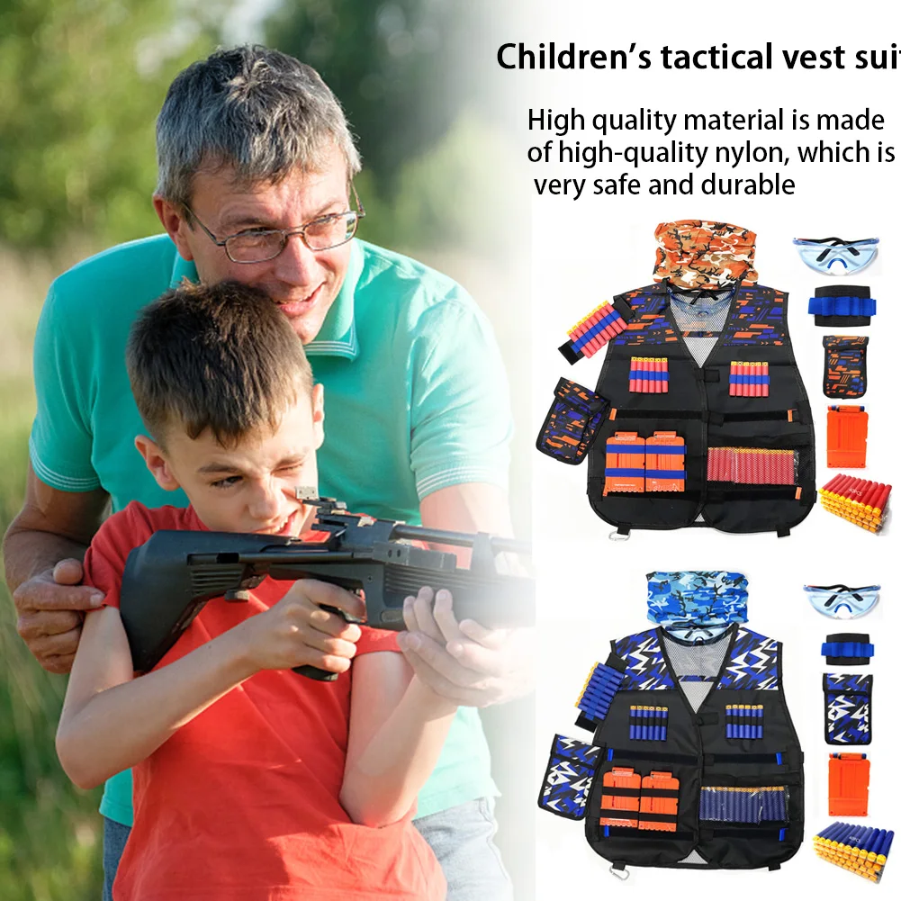 MIBOTE 2 Packs Kids Tactical Vest Kit for Nerf Guns N-Strike Elite Series Gun... 