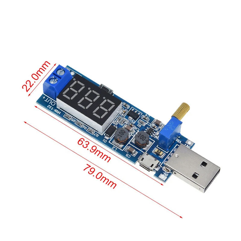1pcs USB DC-DC 5V to 3.5V / 12V Micro USB Step UP / Down Power Supply Module Adjustable USB Boost Buck Converter Out DC 1.2V-24V