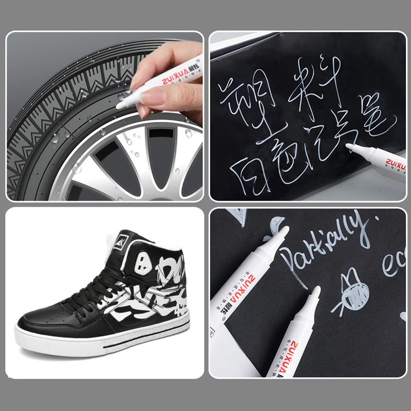 Permanent Marker Pens 1/3/5 Pcs 1.0mm 2.0mm Fast Drying Oily Waterproof Paint Tire Markers Graffiti Pens