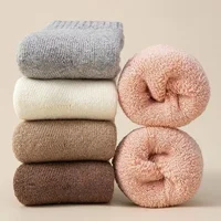 Hiver 30% laine cachemire chaud fourrure enfants chaussette Chic couleur unie mollet chaussette pour enfants épaissir polaire laine automne bas chauds 4