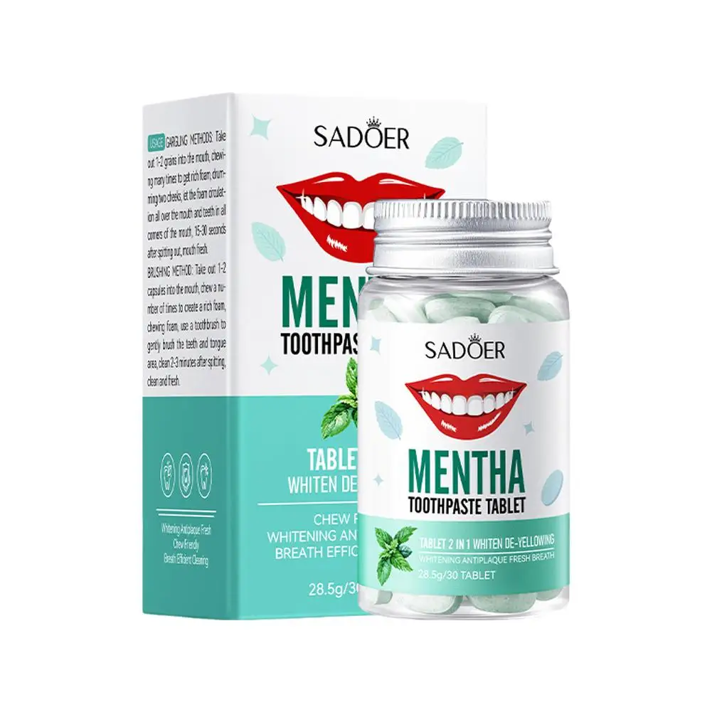 Flavor Solid Toothpaste Tablets Healthier Teeth Stains Gums Oral Fresher Teeth Remove Whitening Care Smoke Breath O5E4
