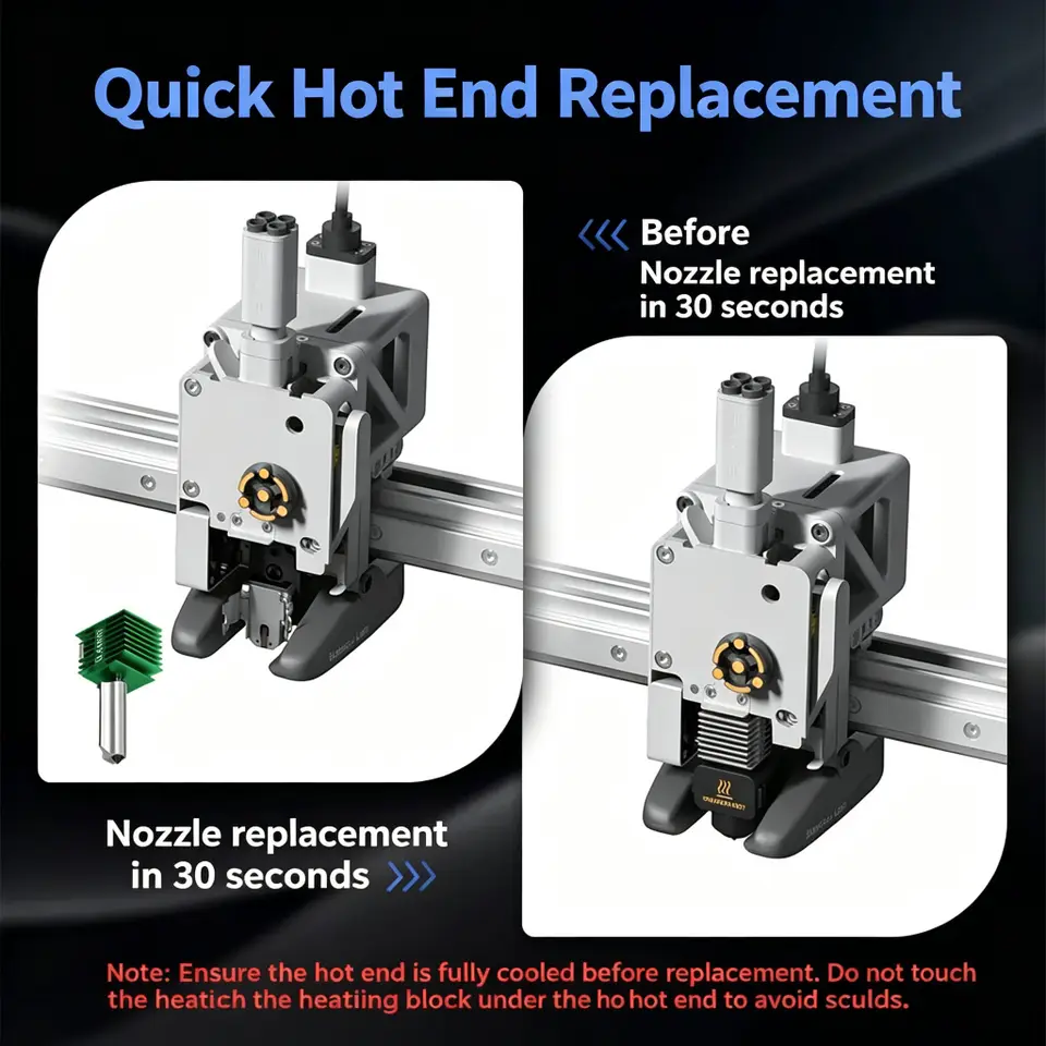 New Bambu Lab A1 Mini/A2L Integrated Tungsten Carbide Steel Nozzle Hotend Kit Upgraded All-in-one Hotend 3D Printer Parts image 3
