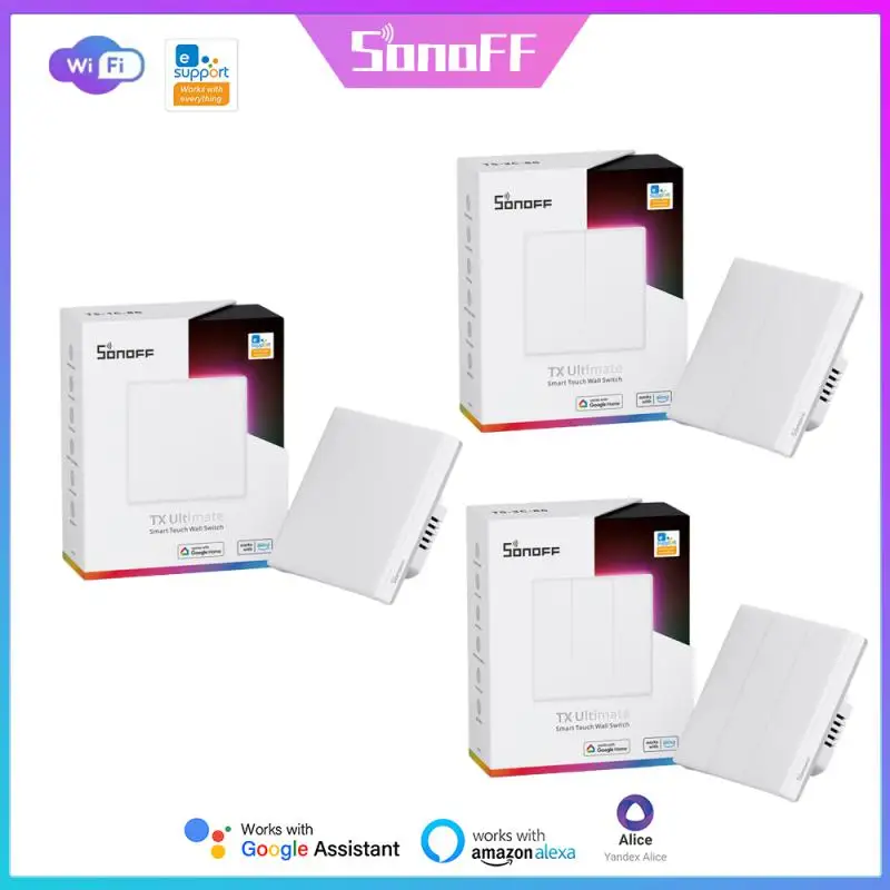Sonoff Eu Standard Tx Ultimate Wifi Smart Wall Switch Full Touch Panel Light Switch Cover Sostituibile Alexa Google Home Alice