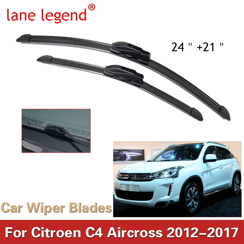 

Car Wiper Blade Front Window Windscreen Windshield Wipers Blades Auto Accessories For Citroen C4 Aircross 24"+21" 2012-2017