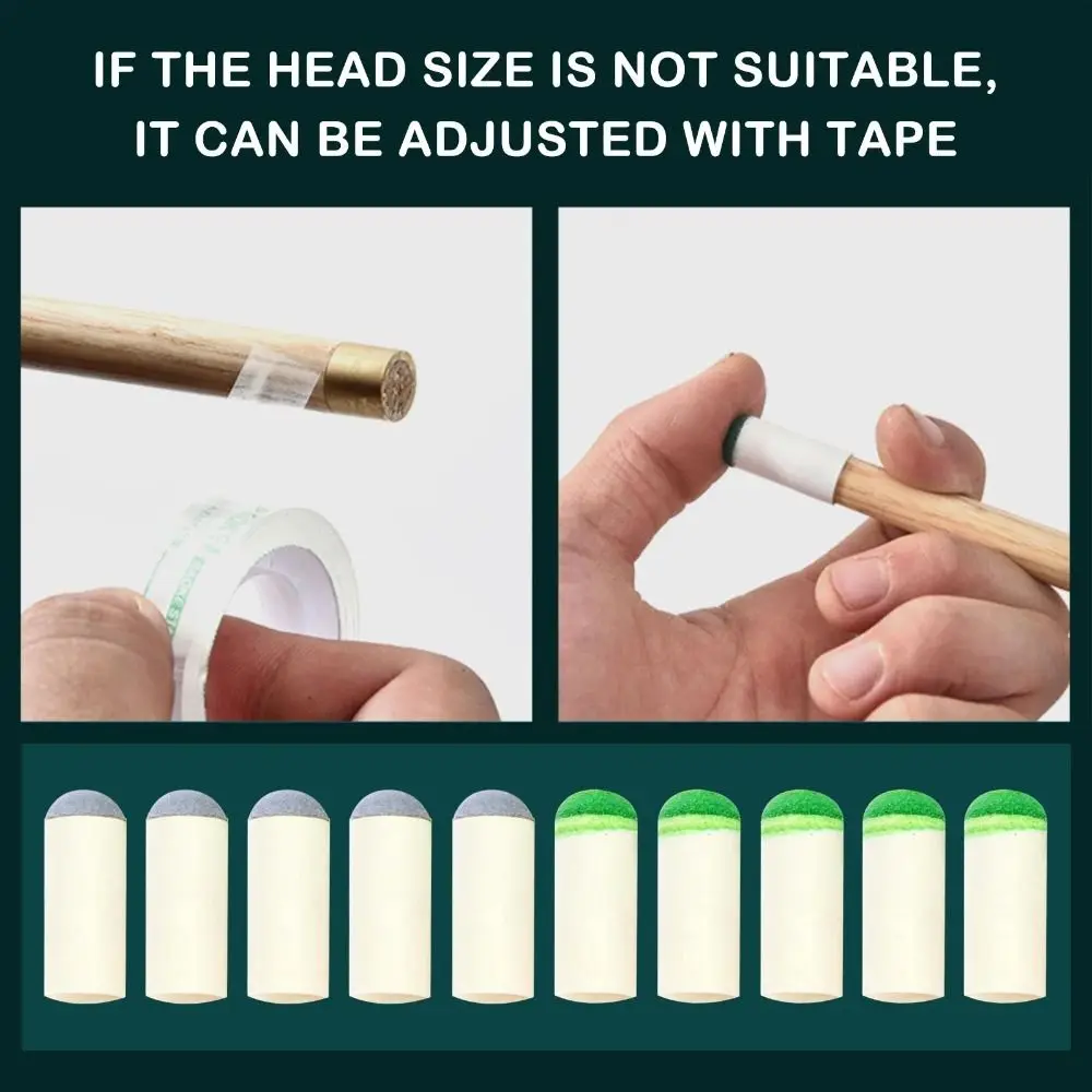 

Billiards Big Head Cue Stick Ferrules Replacement Billiard Cue Head Snooker Billard Soft Kit Billard Cue Pool Tips