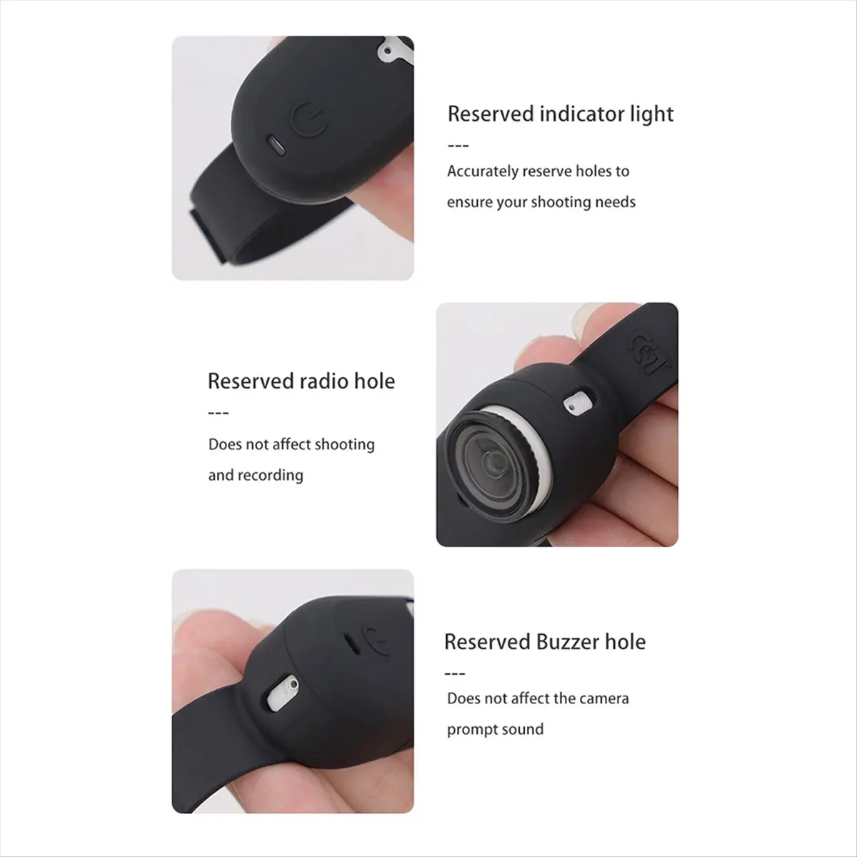 N05R CQT Insta360 GO 3 GO 3S 포트용 손목 밴드 스트랩 카메라 마운트 조절 가능한 손목 밴드 카메라 액세서리 화이트
