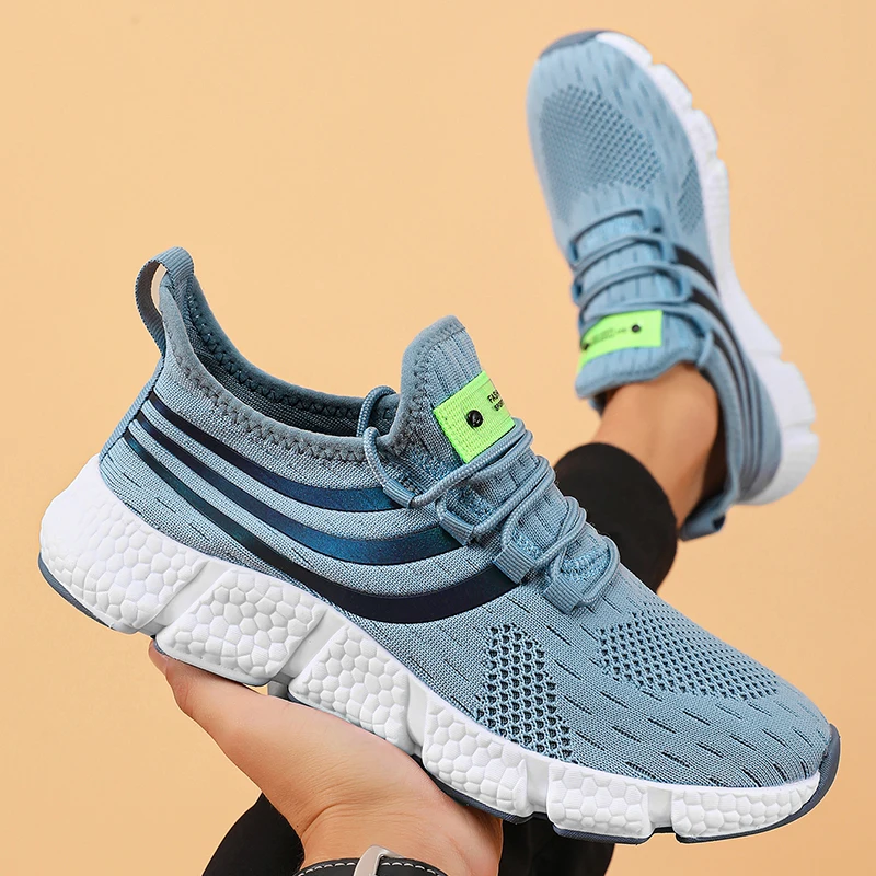 Sneakers Women Lightweight Mesh Outdoor Running Strap Comfortable Anti Slip Hiking Couple Large Flat Bottomed Casual Tennis Shoe