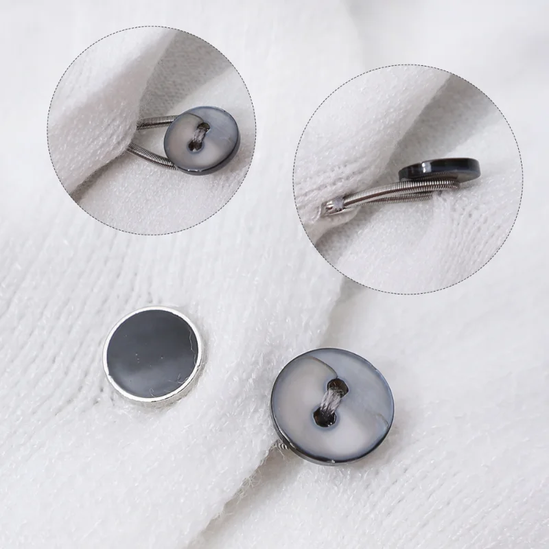 Button Covers Anime Buttons 10pcs Metal Collar Buttons Extenders Elastic Button Extender Neck Extenders for Shirt Coat Jeans Pants Waist Flexible Button