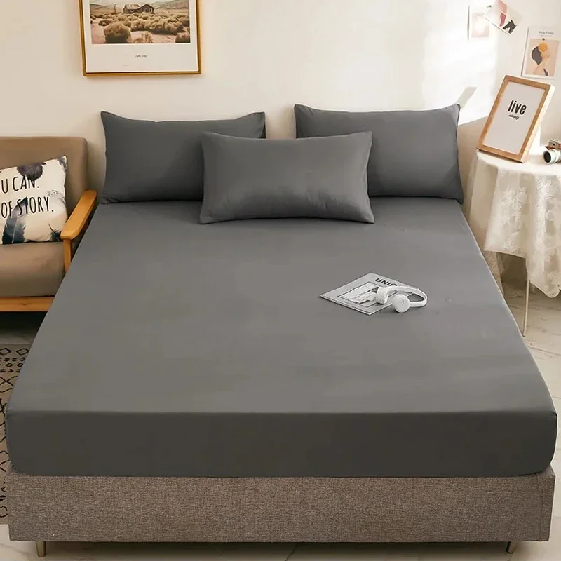 WASART Elastic fitted sheet mattress protector cover couple bedroom luxury double bed bedding queen king size bedsheet 90/150cm 6