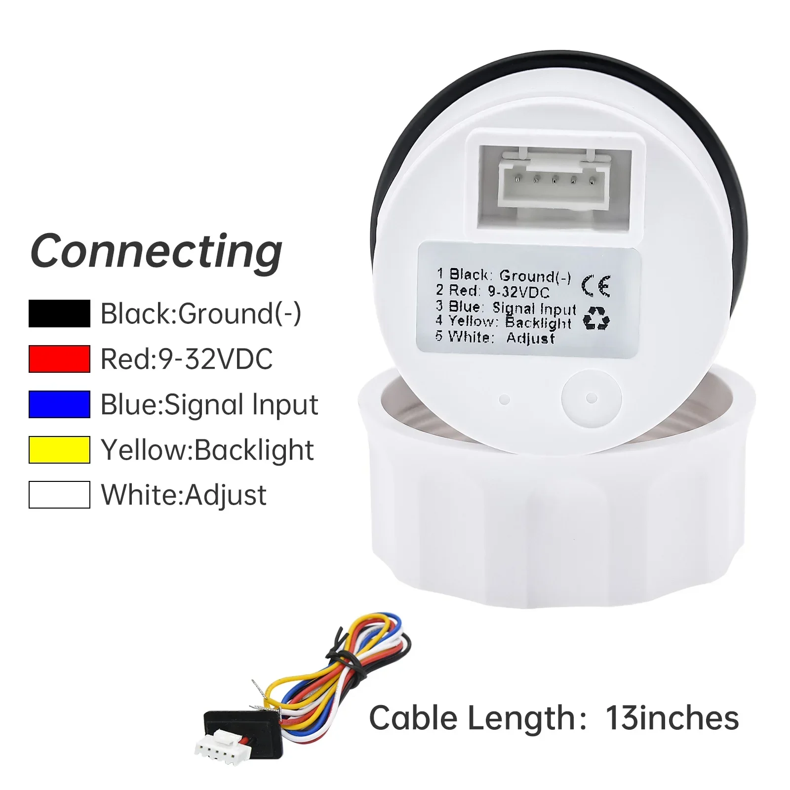 7 Colors Backlight 52MM Water Temperature Gauge 0~120℃ Water Temp Sensor 1/8NPT