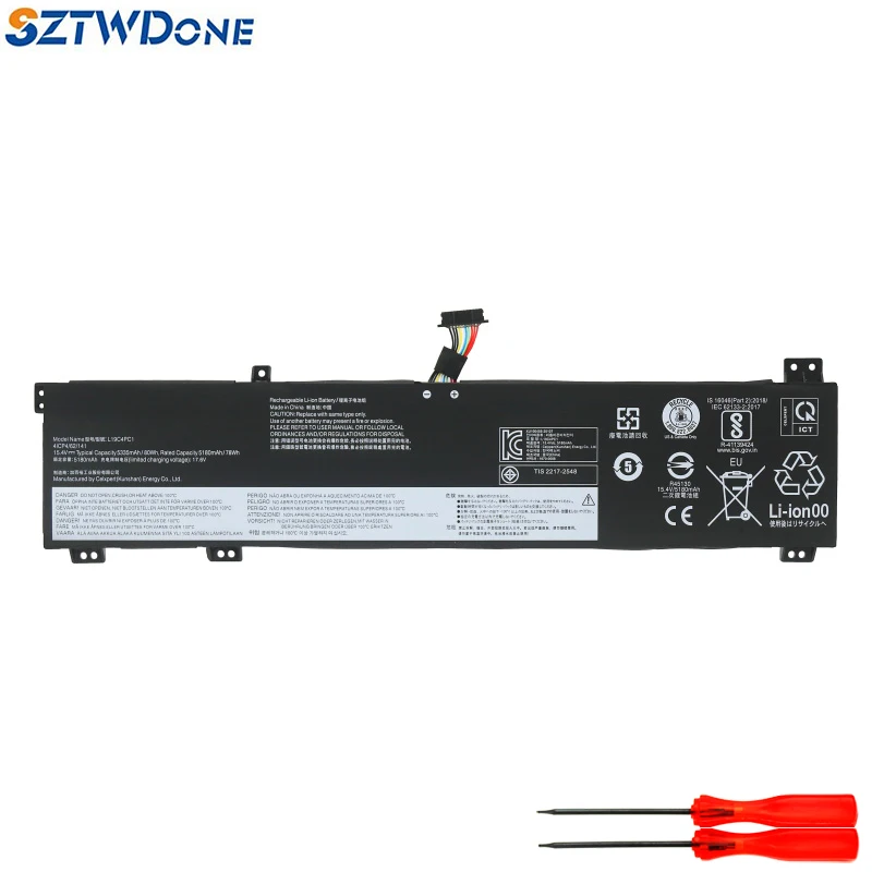 SZTWDONE-Bateria do portátil para o resgatador Lenovo, L19C4PC1, Y7000P, R7000P, 2020, L19M4PC1, 15.4V, 80WH