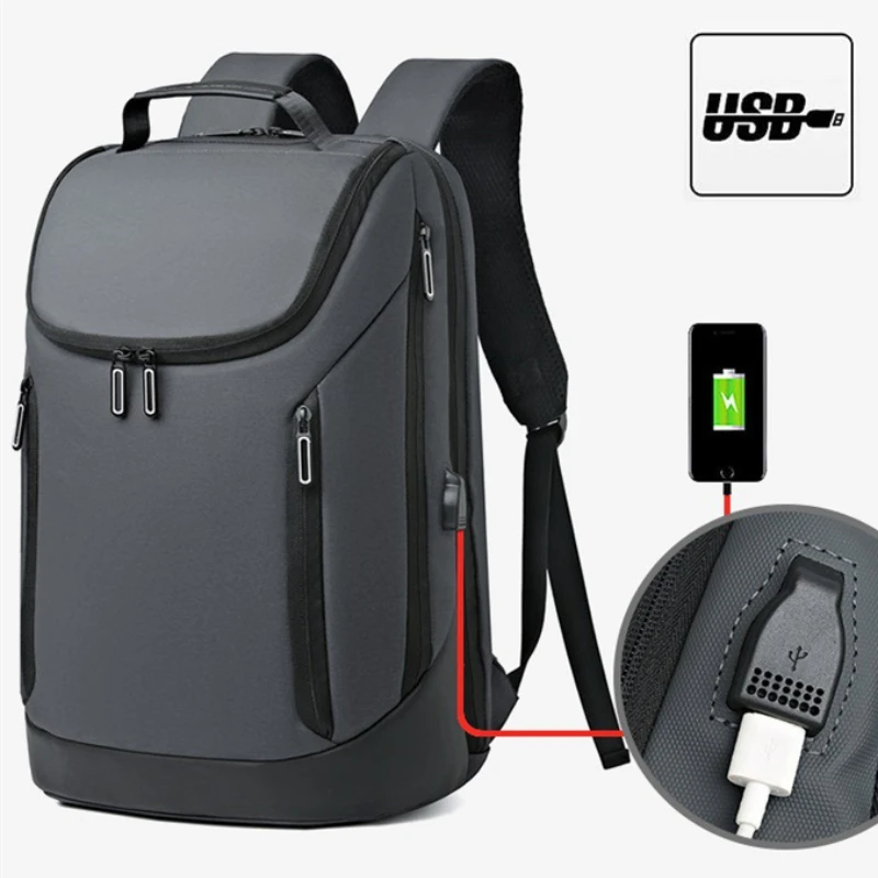 Large capacity business backpack men Multi functional waterproof  travel backpack USB charging school backpack for boys